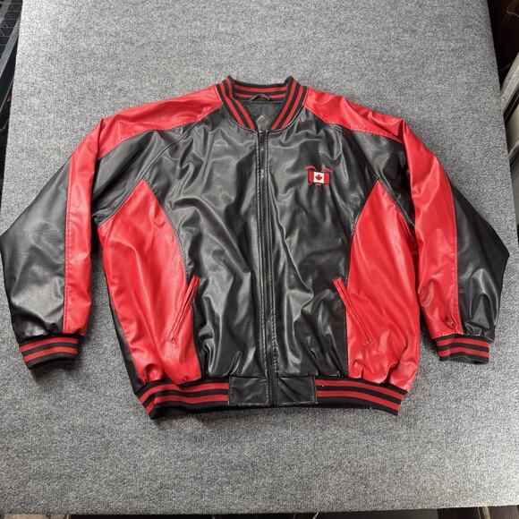 Vintage Steve And Barry’s Canada Hockey Leather Jacket Embroidered Size XXL - Picture 4 of 10